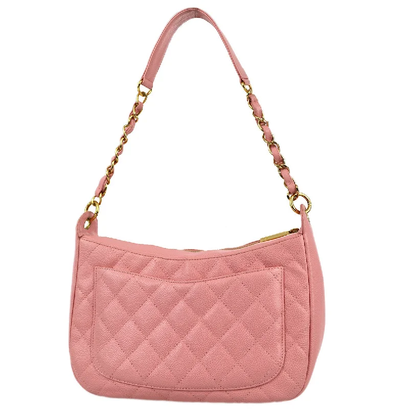 Ladies' dumpling bag standout piece -Chanel 2003-2004 Pink Caviar Hobo Shoulder Bag