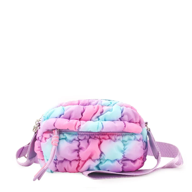 Ladies' crossbody bag unique -Quilted Scrunchies Ombré Mini Crossbody Bag