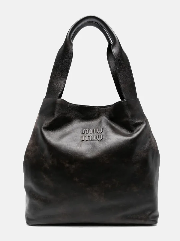 Ladies' dumpling bag matte look -MIU MIU - Women Leather Hobo Bag