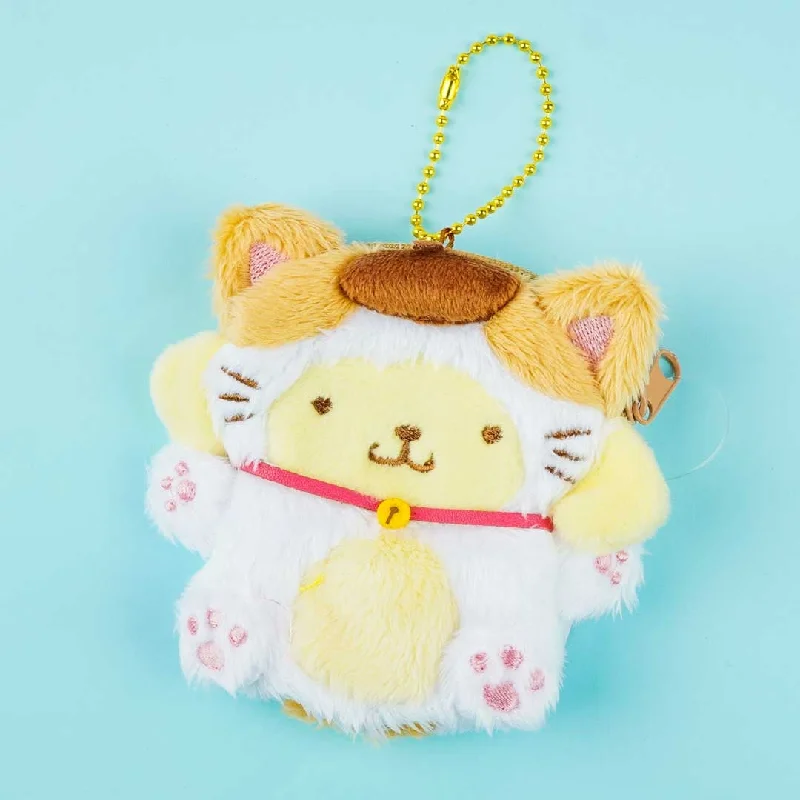 Ladies' wallet playful -Pompompurin Happy Cat Plushie Coin Purse & Bag Charm