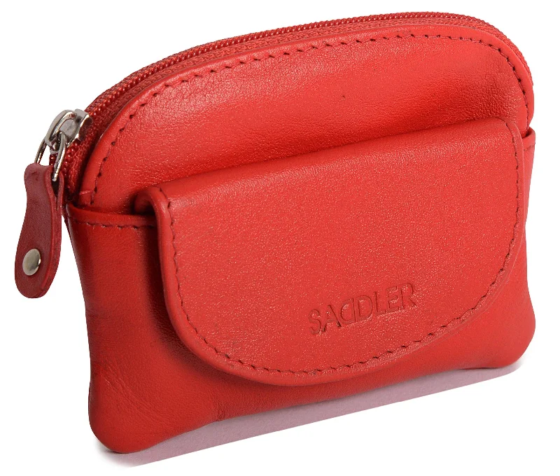 Ladies' wallet Pinterest -SADDLER MOLLY Leather Zip top Coin Purse - Front Pocket and Interior Key Ring - RFID Protected