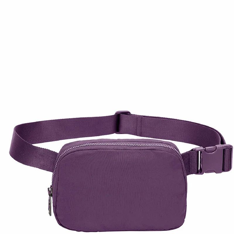 Ladies' crossbody bag keepsake -Adelaide's Water Repellent Nylon Belt Fanny Bag - Purple