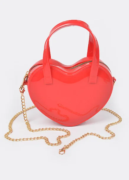 Ladies' wallet slim -Mini Red Heart Jelly Purse