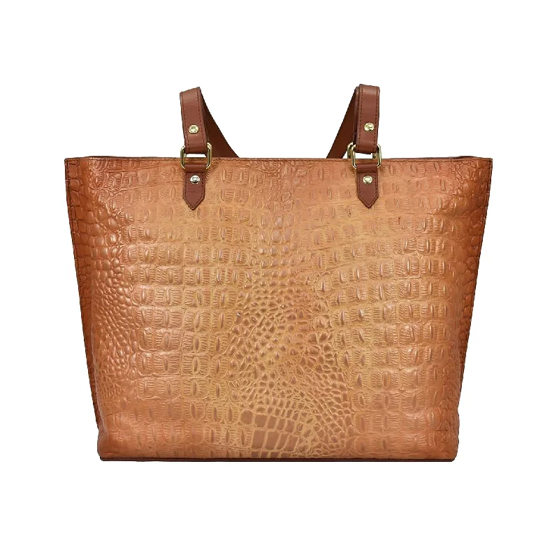 Ladies Tote Bag Eco Leather -Hand-Painted Croc Embossed Tote