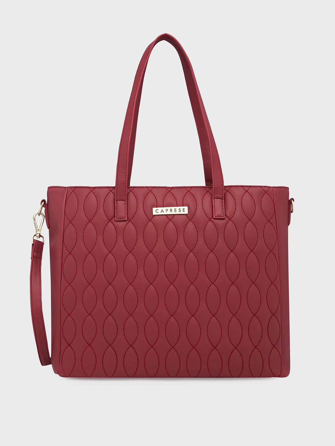 Ladies Tote Bag Eco Leather -Caprese Mubi Tote Small Maroon