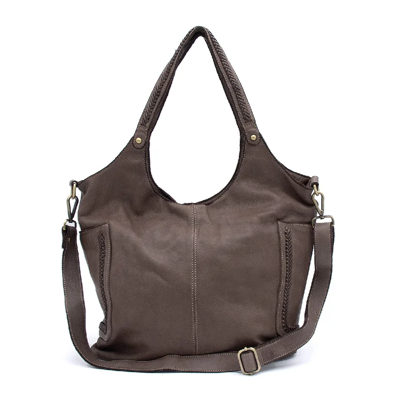 Ladies Tote Bag Multi Pocket -Julia Slouchy Tote in Mushroom