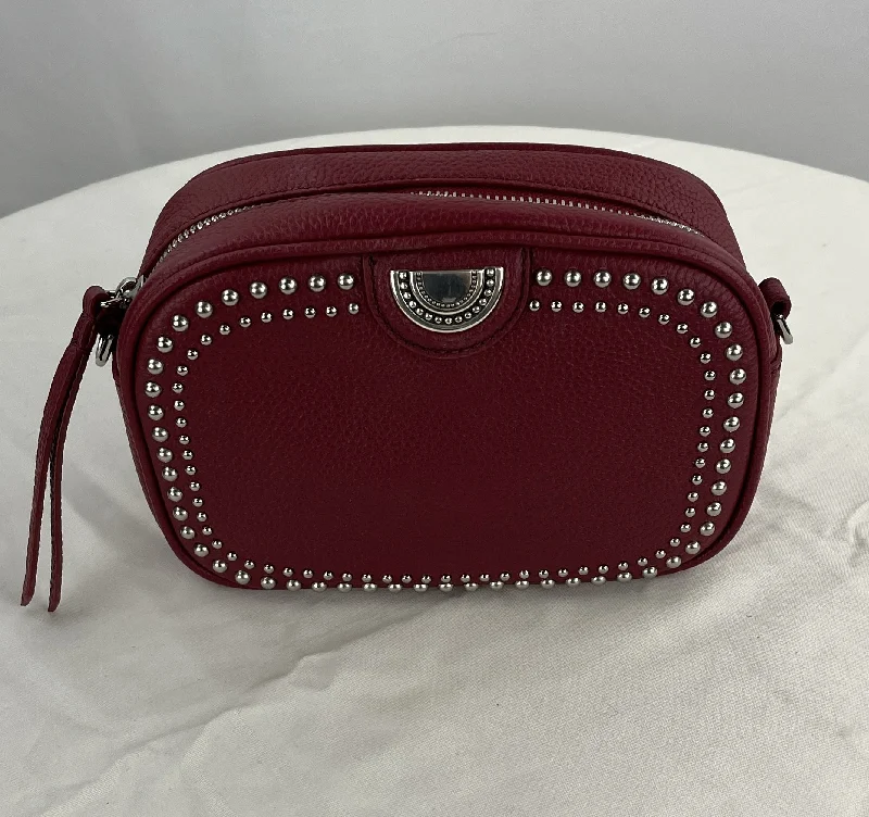 Ladies' wallet vintage sale -Brighton Women's Red Studded Perry Mini Camera Crossbody Bag Purse NWOT