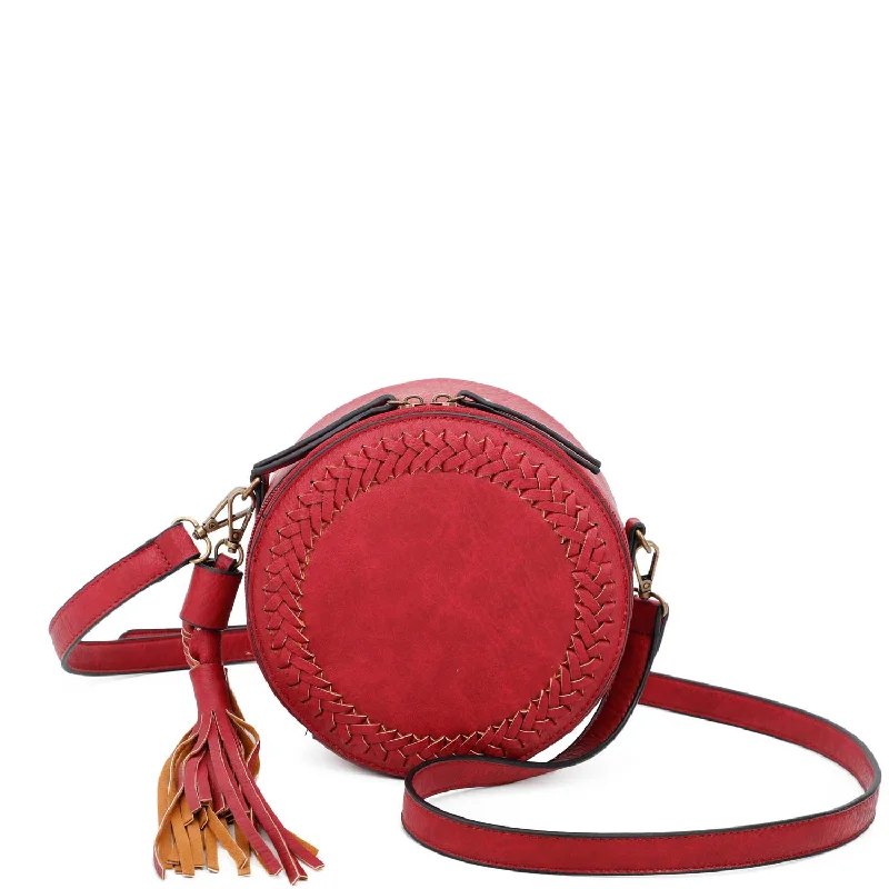 Ladies' crossbody bag pattern -Suzie Round Crossbody - Red