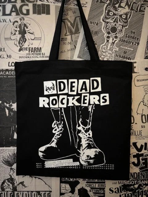 Ladies Tote Bag Subtle Leather -Dead Rockers Boots Tote Bag