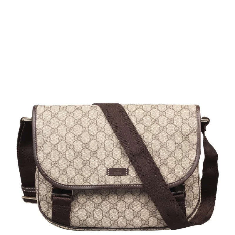 Gucci Beige & ebony GG Supreme canvas medium messenger bag