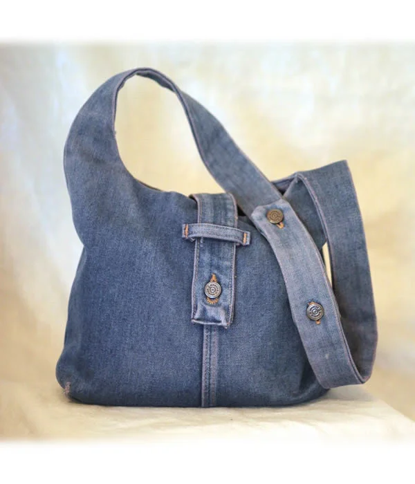 Ladies' wallet large -Old Jeans Purse