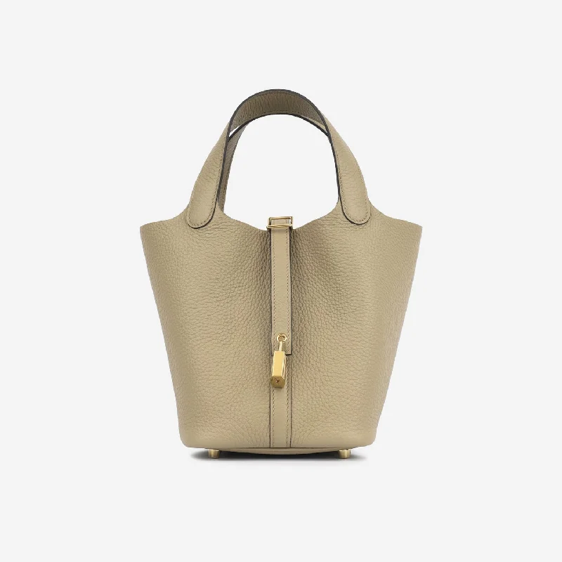 Ladies Handbag Luxury Canvas -Hermès Hermès - Picotin 18 - Beige Marfa Clemence GHW - Brand New - 2024