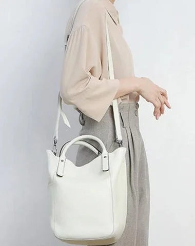 Ladies Bucket Bag Casual Elegance -Fashion Womens White Bucket Tote Handbag Small Black Women's Vertical Tote Shoulder Bag Purse