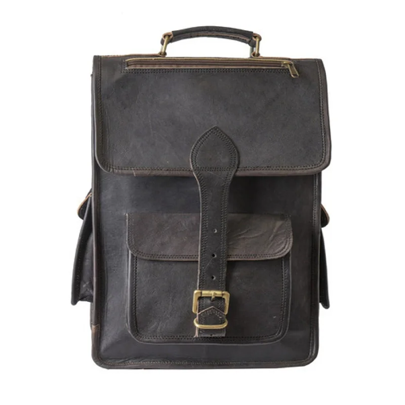 Texas Leather Black Backpack