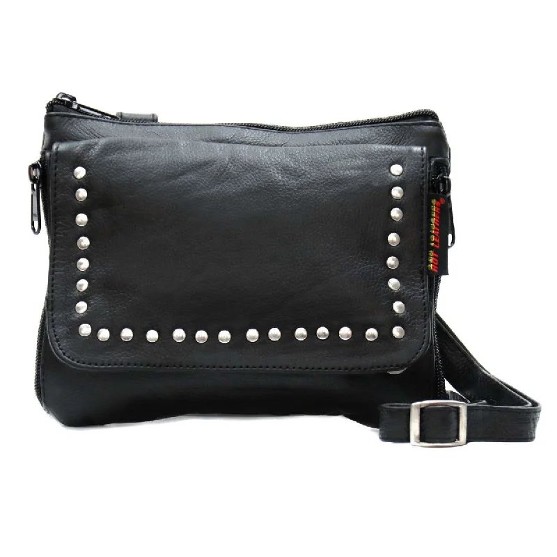 Ladies' wallet aesthetic -Hot Leathers Studded Leather Concealed Carry Purse PUA1173