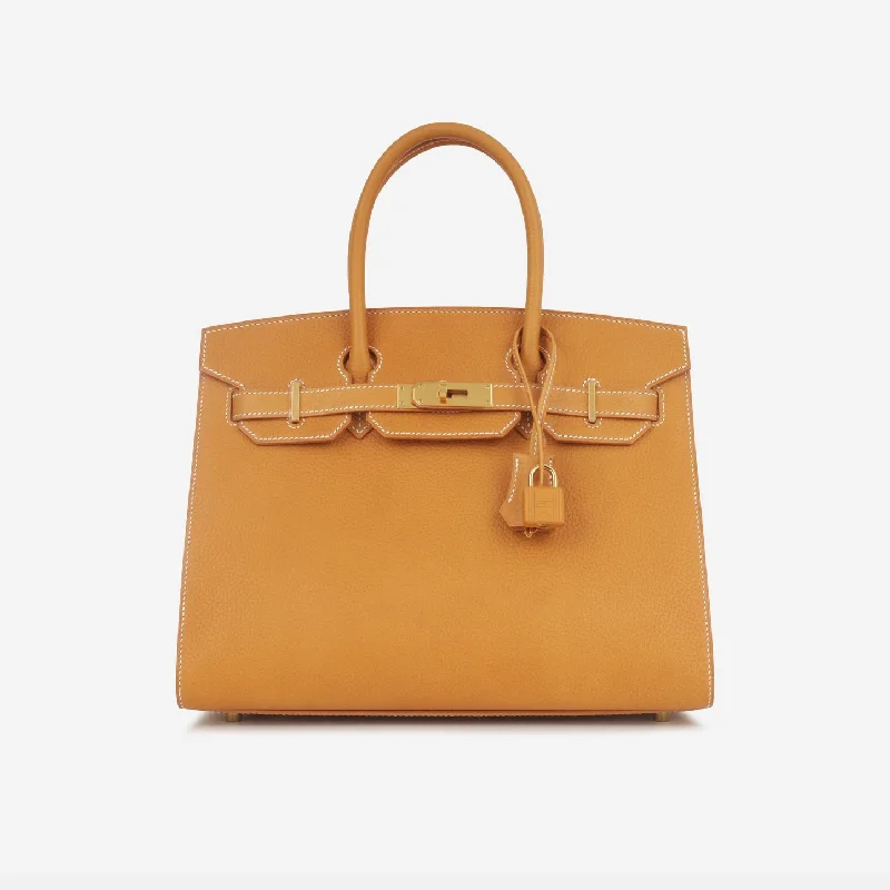 Ladies Handbag Sleek Minimal -Hermès Hermès - Birkin 30 - Naturel Sable Vache Naturelle Grainee GHW - Brand New