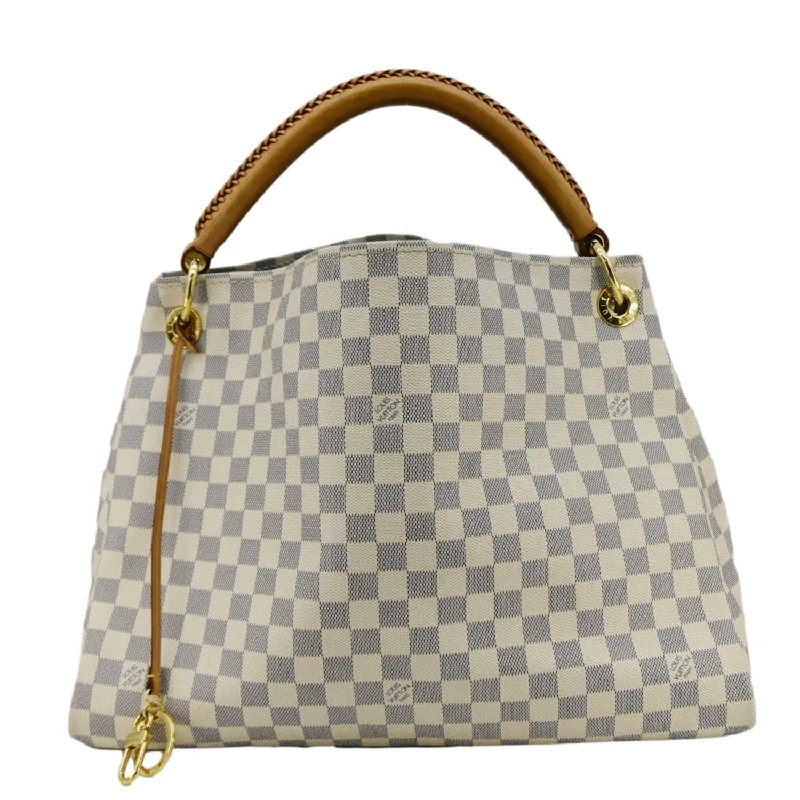 Ladies' dumpling bag tear proof -LOUIS VUITTON Artsy MM Damier Azur Hobo Bag White