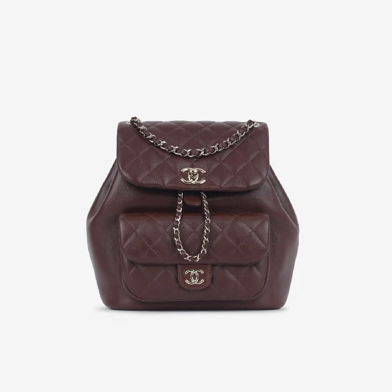 Ladies Handbag Multi Use -Chanel Chanel - Small Duma Backpack - Maroon Calfskin CGHW - Pre-Loved