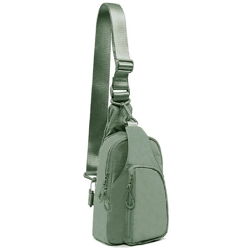 Ladies' crossbody bag campaign -Julie's Nylon Sporty Crossbody Sling Bag - Bean Green