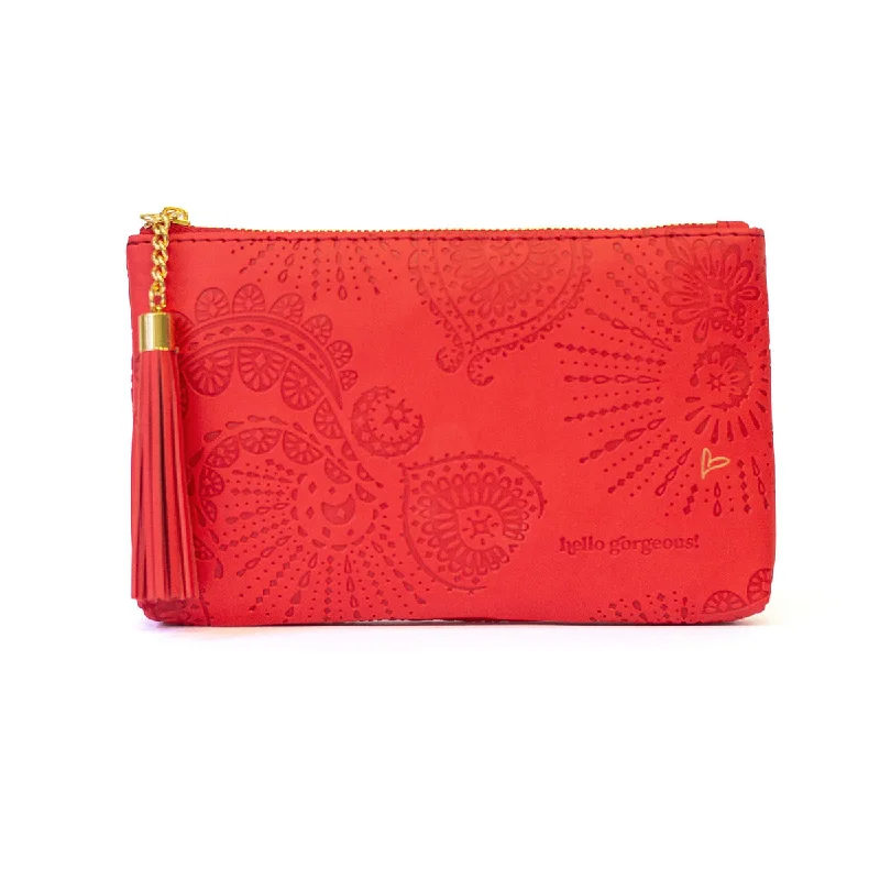 Ladies' wallet cleaning -Hello Gorgeous Essentials Purse - Scarlet