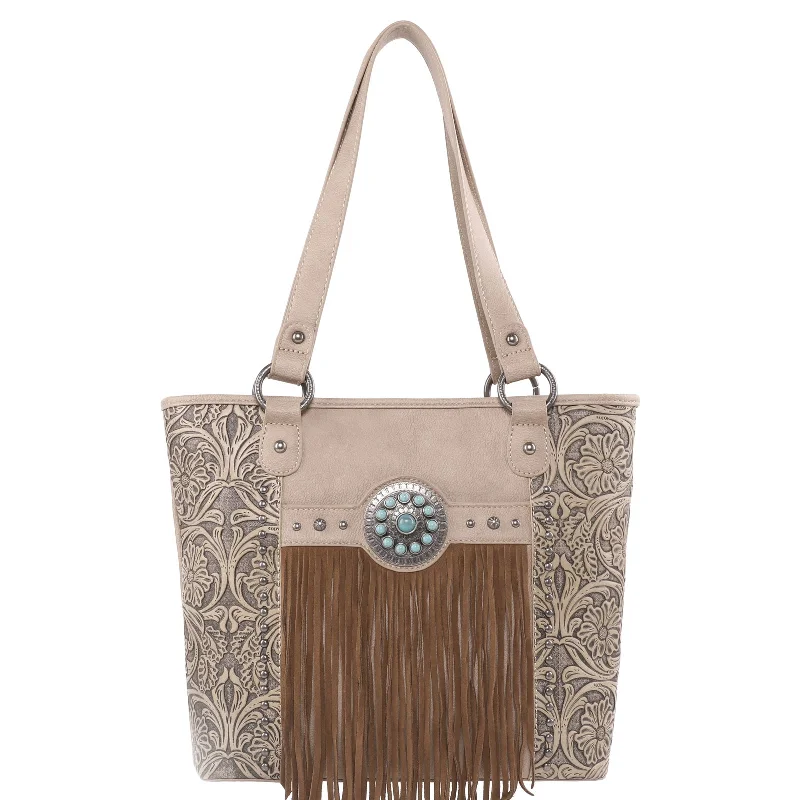 Ladies Handbag Party Leather -MW1146G-8317 Montana West Fringe Collection Concealed Carry Tote