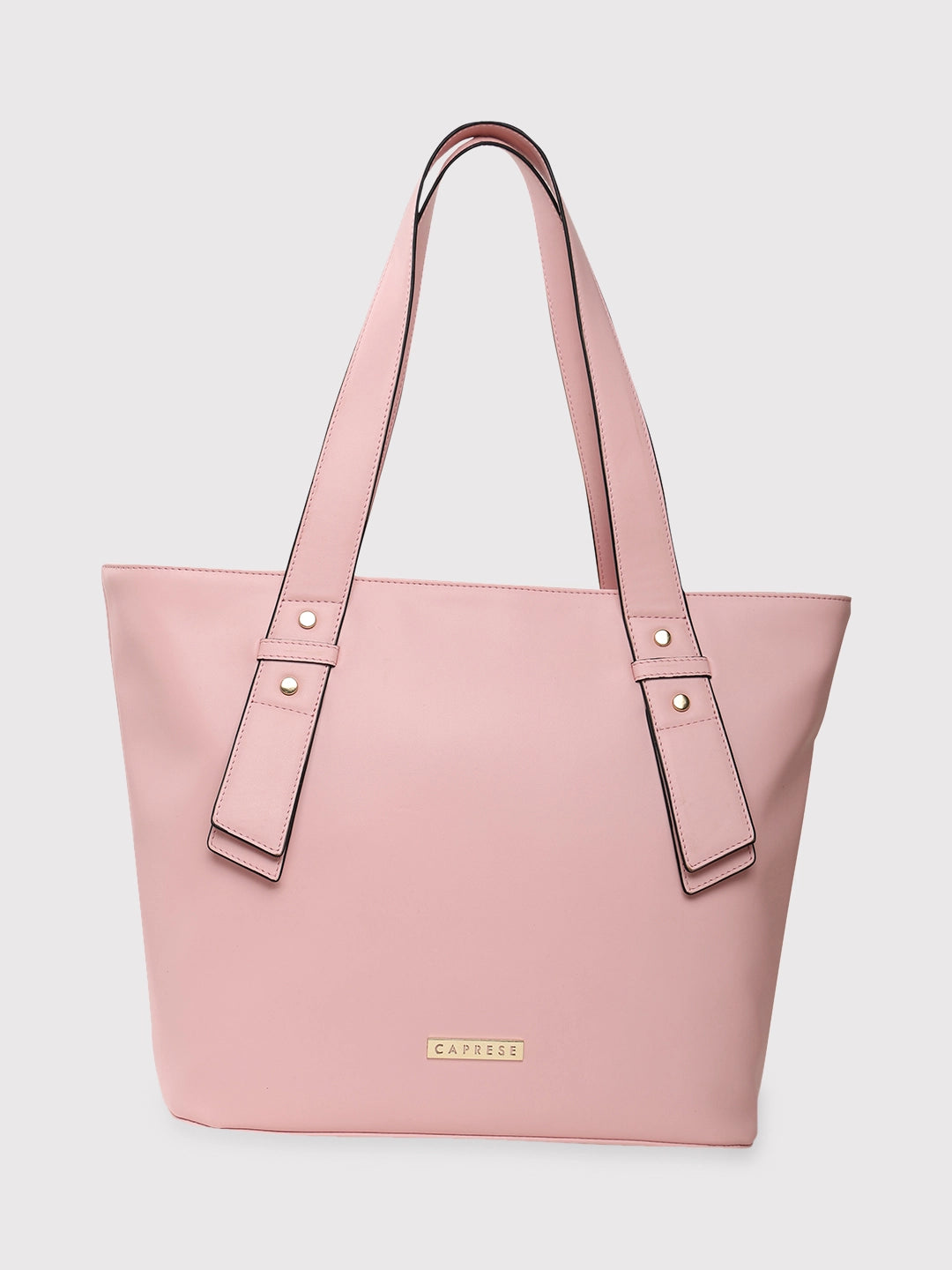 Ladies Tote Bag Lightweight Leather -Caprese Amelia Tote Medium Solid Women'S Office Handbag Powder Pink