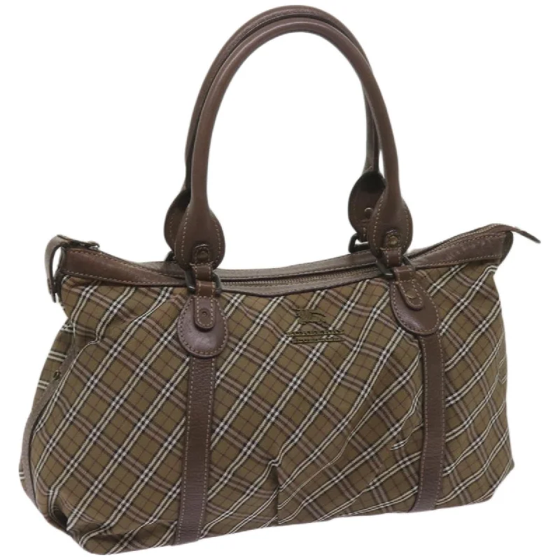 BURBERRY Nova Check Hand Bag Canvas Brown Auth 68198