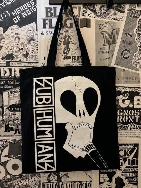 Ladies Tote Bag Everyday Leather -Subhumans Skull Tote Bag