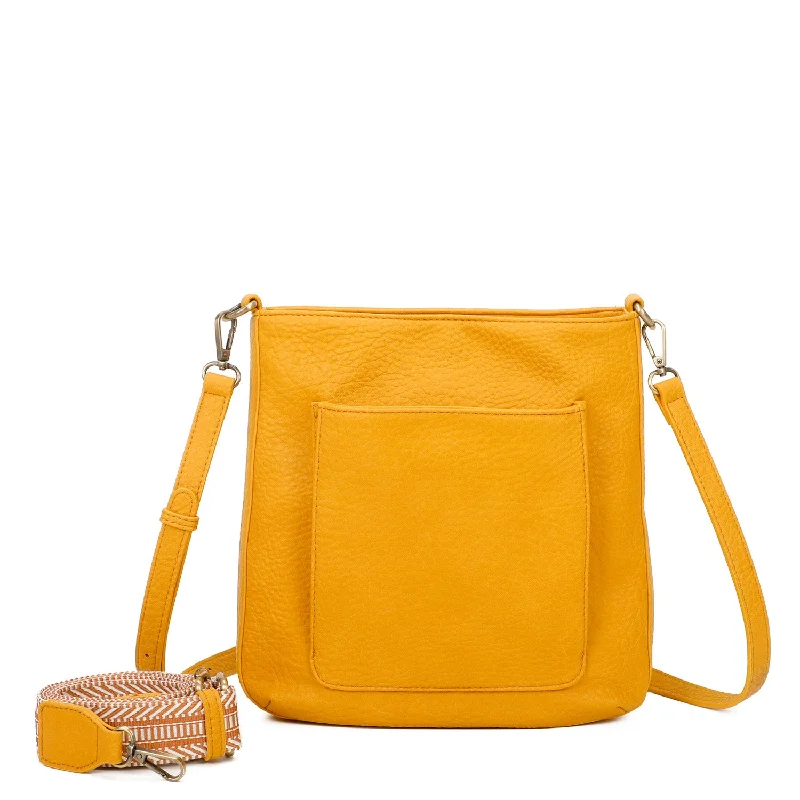 Ladies' crossbody bag monthly -Zara Vegan Leather Multi Interchangeable Strap Crossbody - Mustard