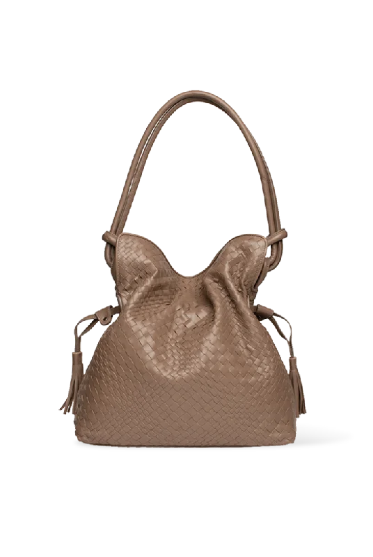 Ladies Bucket Bag Sleek Finish -Intrecciato Bucket Bag