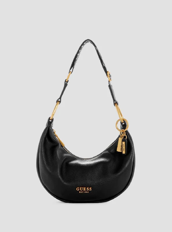 Ladies' dumpling bag Christmas gift -Black Natalya Mini Hobo Shoulder Bag