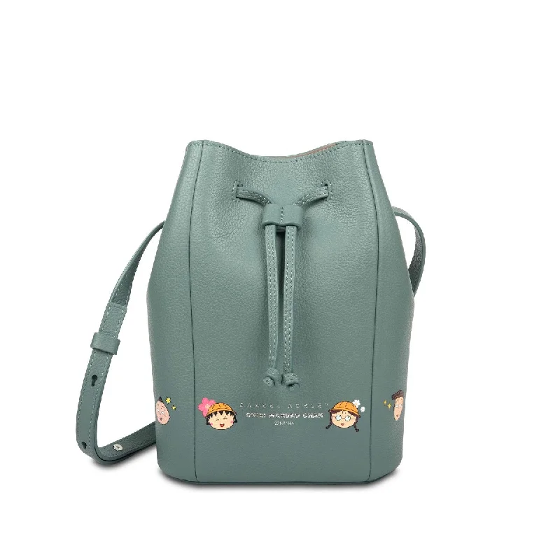 Ladies Bucket Bag Office Leather -Samuel Ashley x Chibi Maruko Chan Leather Bucket Bag