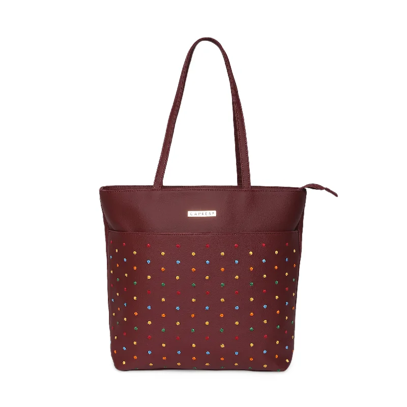 Ladies Tote Bag Lightweight Travel -Caprese Popsicle Tote Large Maroon