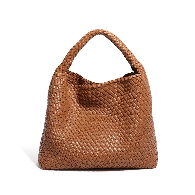 Ladies' dumpling bag bold color -Ollie Woven Hobo Bag