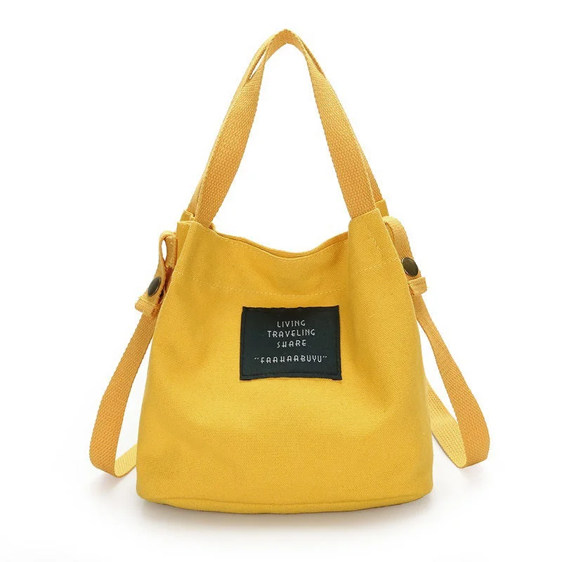 Ladies Bucket Bag Urban Chic -Fashion Women's Canvas Handbag Shoulder Bag Tote Purse Cute Travel Bucket bag yellow