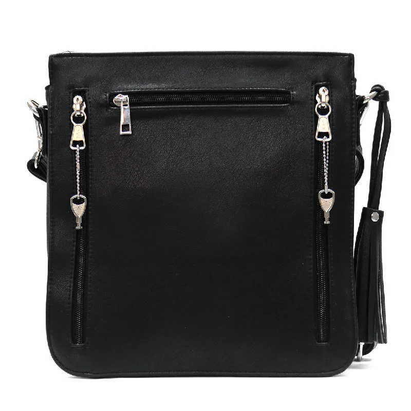 Ladies' wallet sporty -Hot Leathers PUA1177 Women's Black Hand-Crafted Laced Concealment Purse