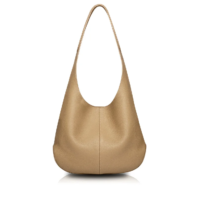 Ladies' dumpling bag roomy interior -Luna Hobo Bag - Sand Mist