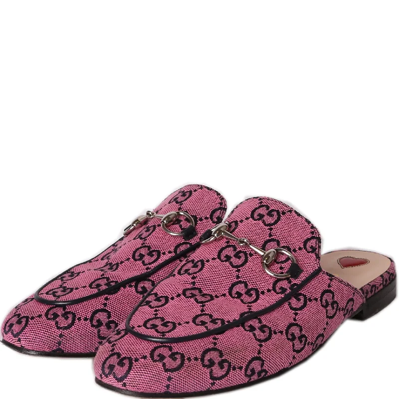 GG Canvas Princetown Mules Size