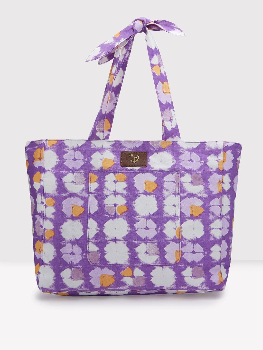 Ladies Tote Bag Side Pockets -Caprese Enora Tote Large Purple