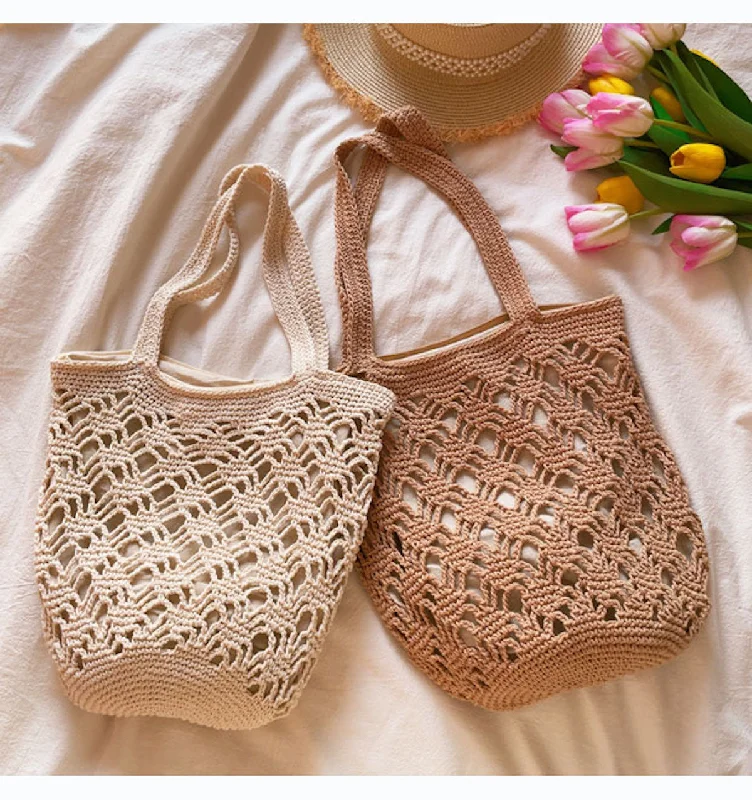 Ladies Bucket Bag Soft Suede -Elena Handbags Cotton Crochet Bucket Bag