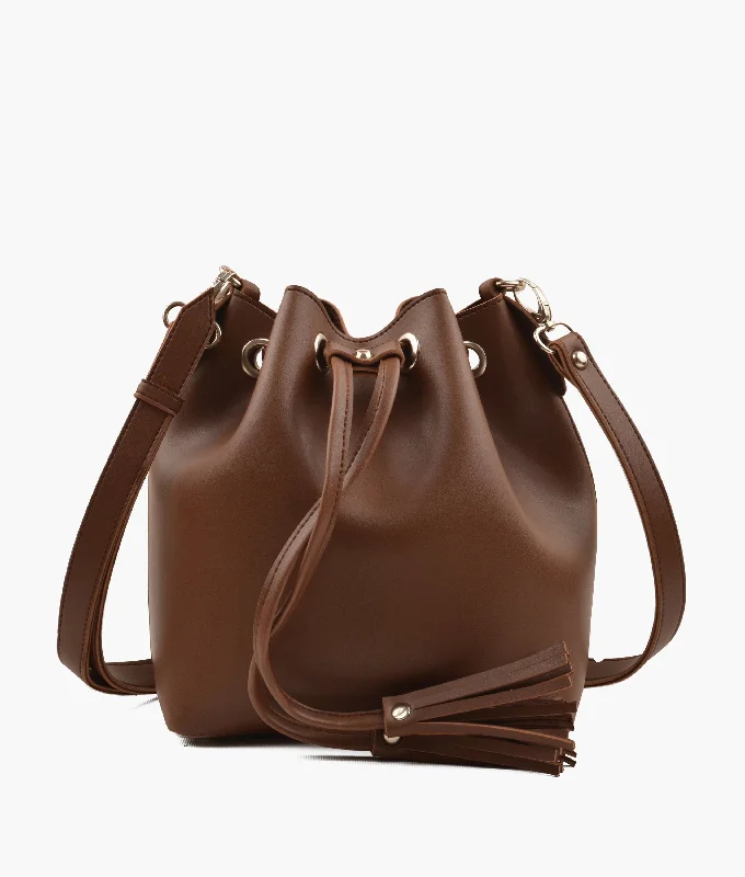 Ladies Bucket Bag Secure Closure -Horse brown bucket bag