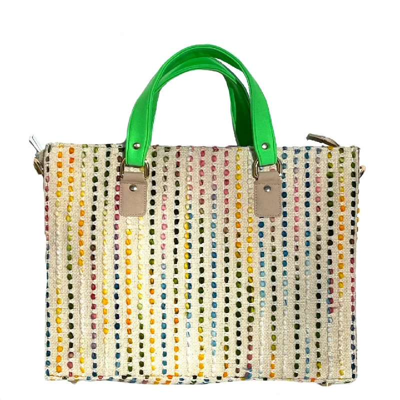 Ladies Tote Bag Vintage Style -Yellow Tweed Tote