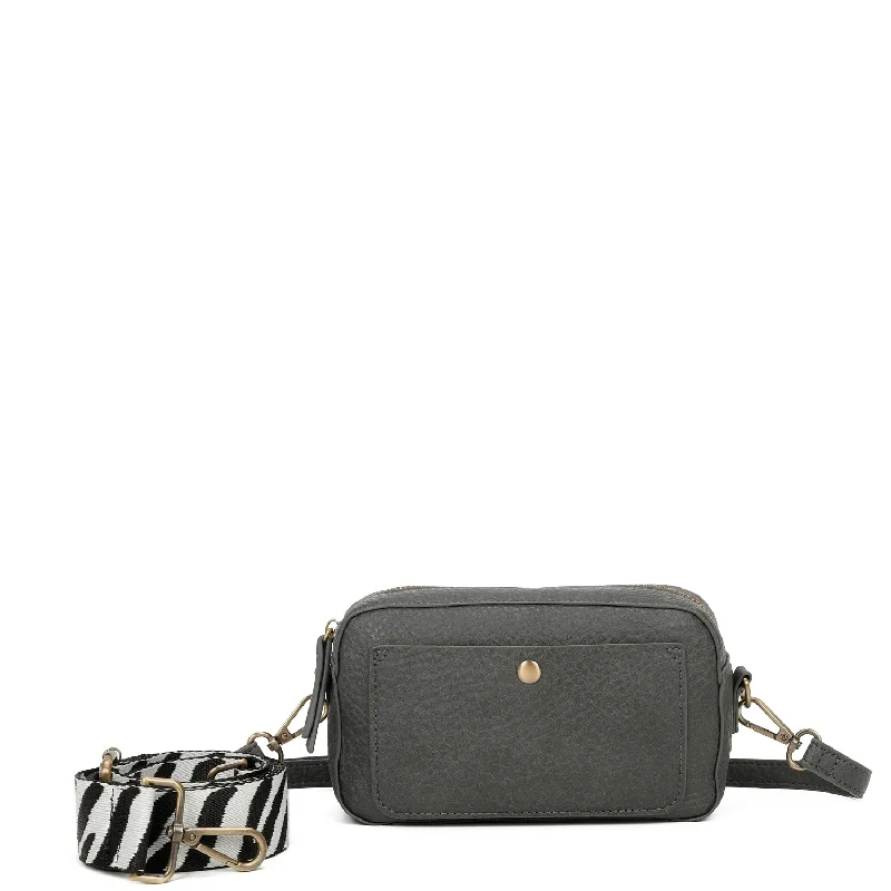 Ladies' crossbody bag detachable -The Sustainable Betty Crossbody - Dark Grey