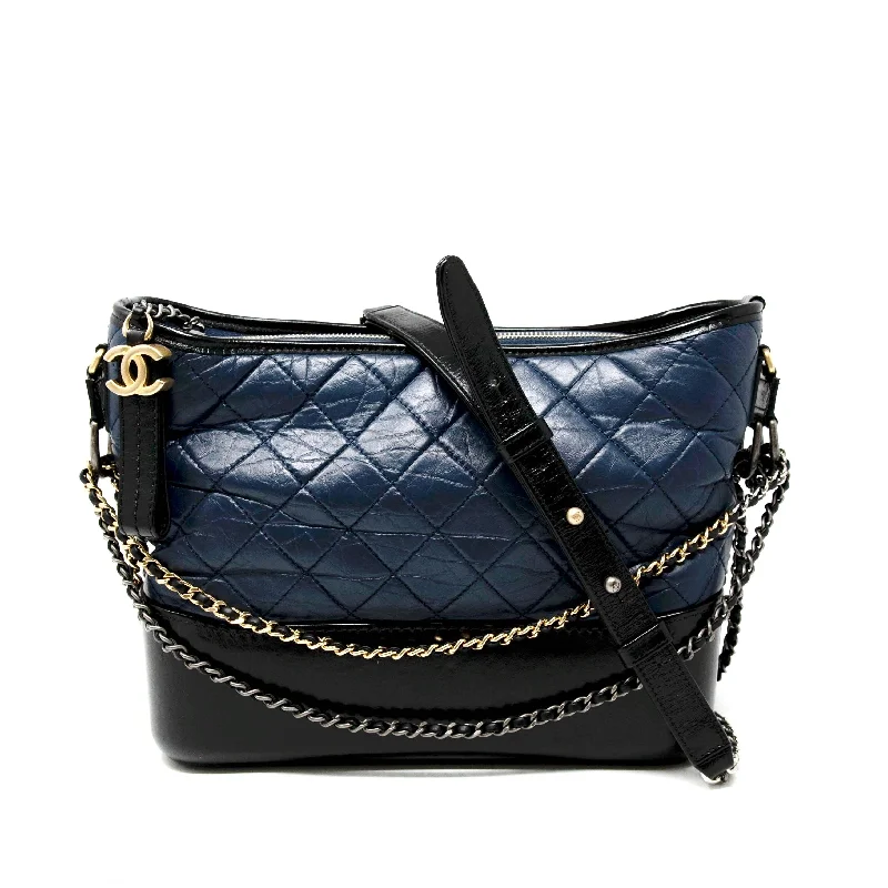 Ladies' dumpling bag perfect size -Chanel Navy Blue Medium Gabrielle Hobo