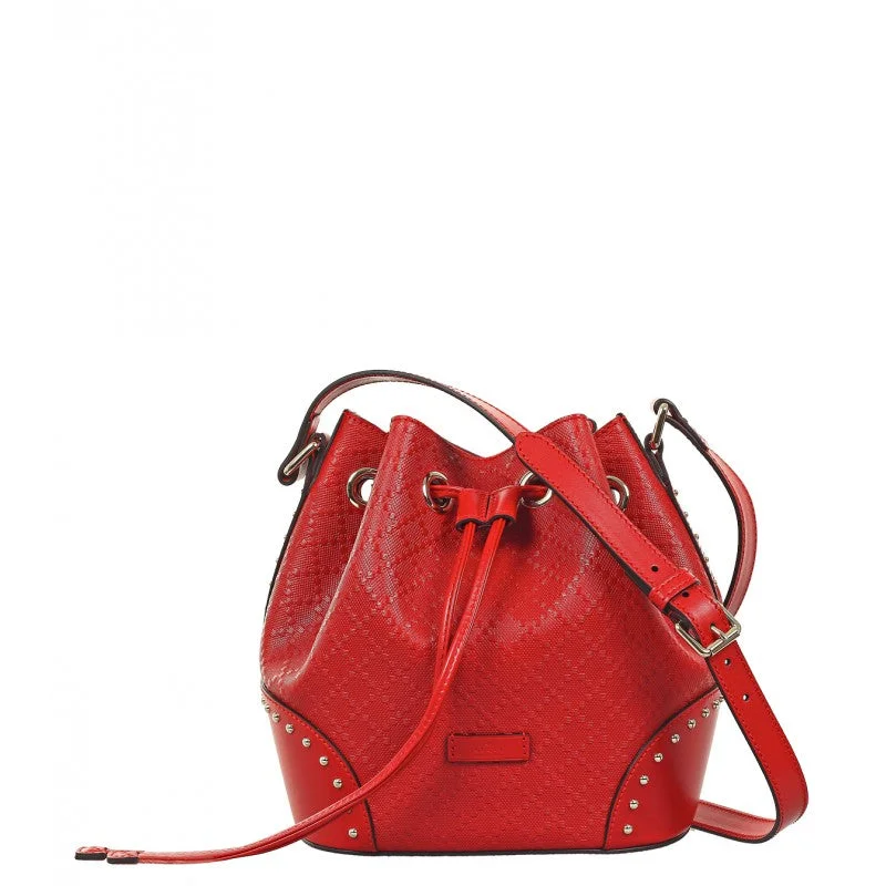 Ladies Bucket Bag Multi Chic -Gucci Red Diamante leather bucket bag