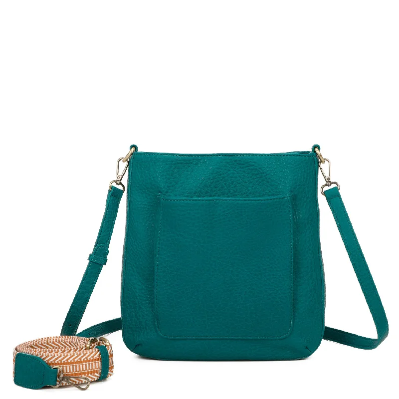 Ladies' crossbody bag Valentine -Zara Vegan Leather Multi Interchangeable Strap Crossbody - Teal