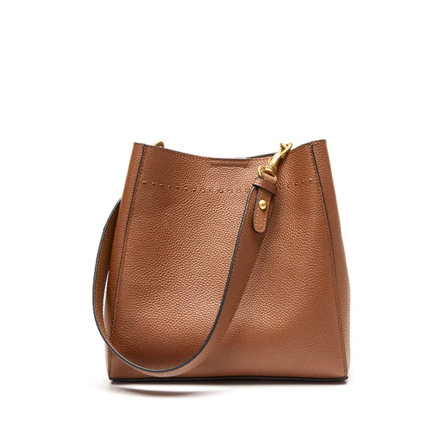 Ladies Bucket Bag Hybrid Leather -Genuine Leather Large Bucket Shoulder Bag