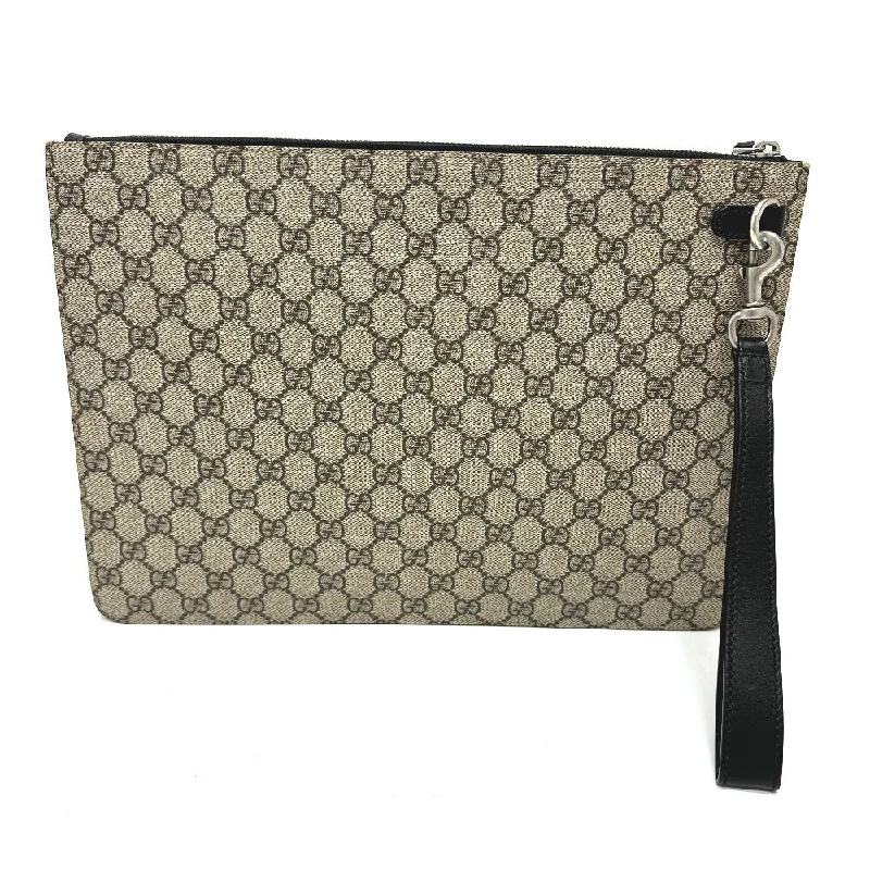 GUCCI Clutch bag 433665 GG Supreme Canvas beige Sherry line mens Secondhand