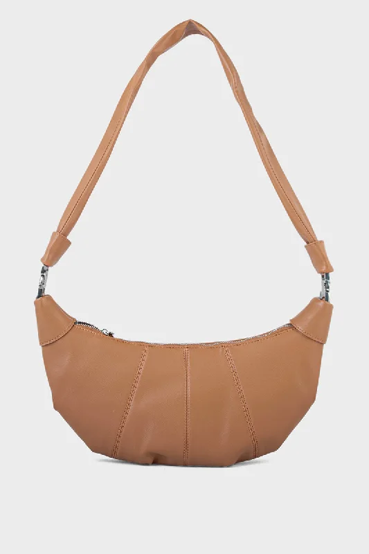 Ladies' dumpling bag adjustable strap -Hobo Hand Bags BH0040-Tan