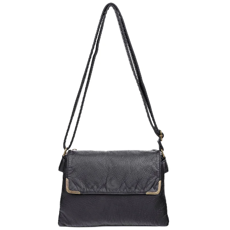 Ladies' crossbody bag locks -Paige Crossbody - Black